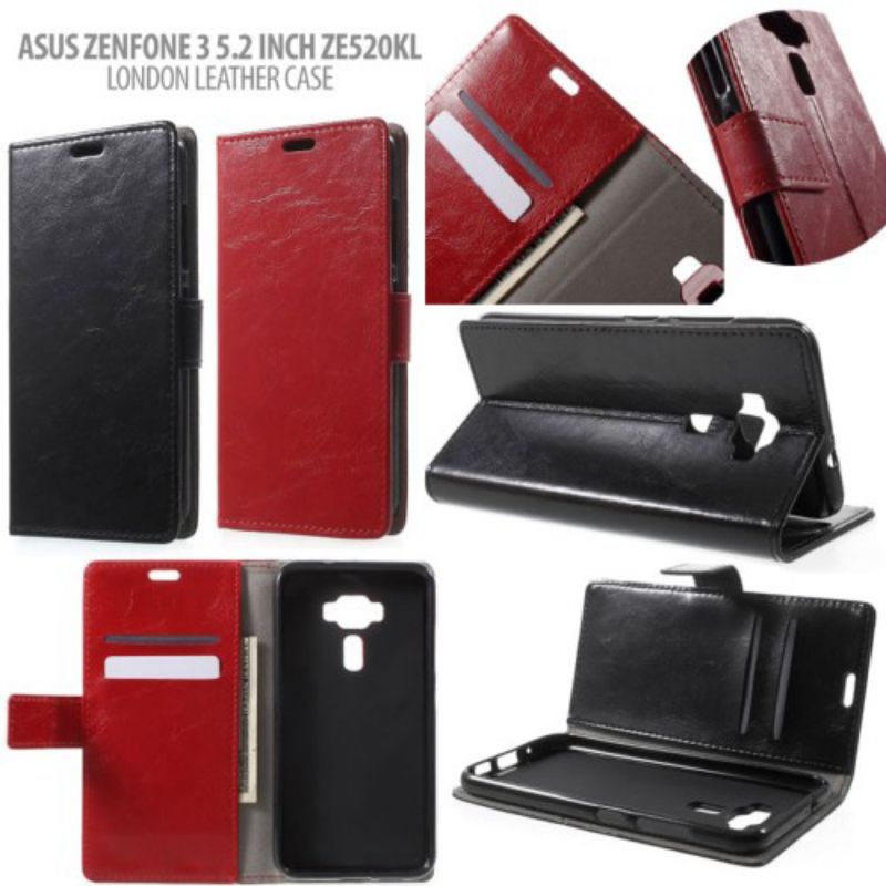 ASUS ZENFONE 3 5.2 3 5.5 ZE520KL ZE552KL Capa FLIP Carteira Botão Caso De Couro De Livro Em Pé