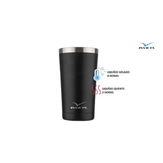 COPO TERMICO INVICTA AÇO INOX PARA CERVEJA 500 ML - PRETO MATTE