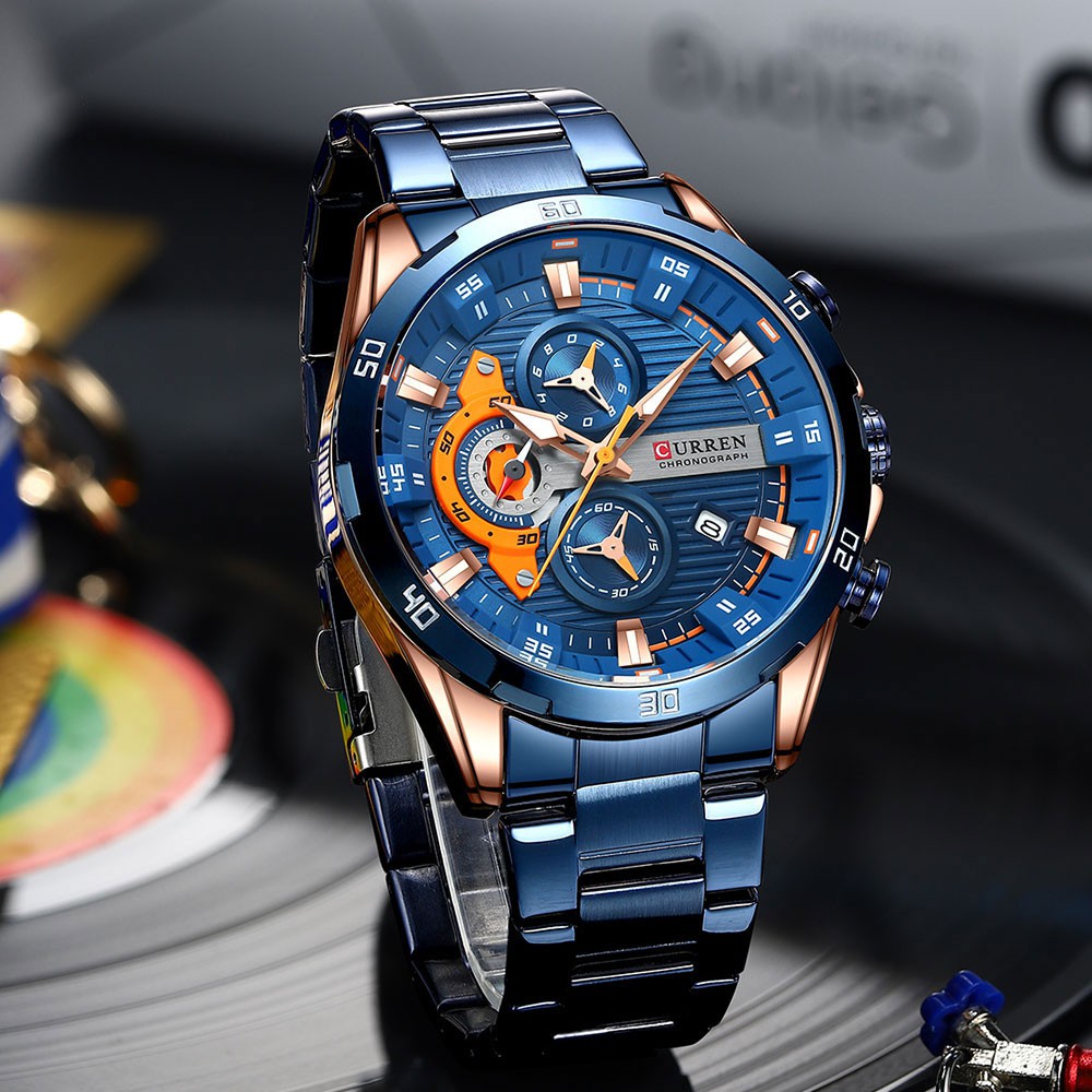 Detalhes do CURREN Marca Top Luxo Original Relógio Masculino Moda Criativos Esporte Casual Quartz Presente à prova d'água Relógios Masculinos 8402