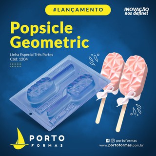 1~5 Forma Porto Com Silicone (3 partes) Para Chocolate POPSICLE GEOMETRIC - CÓD 1204 em Oferta na Shopee