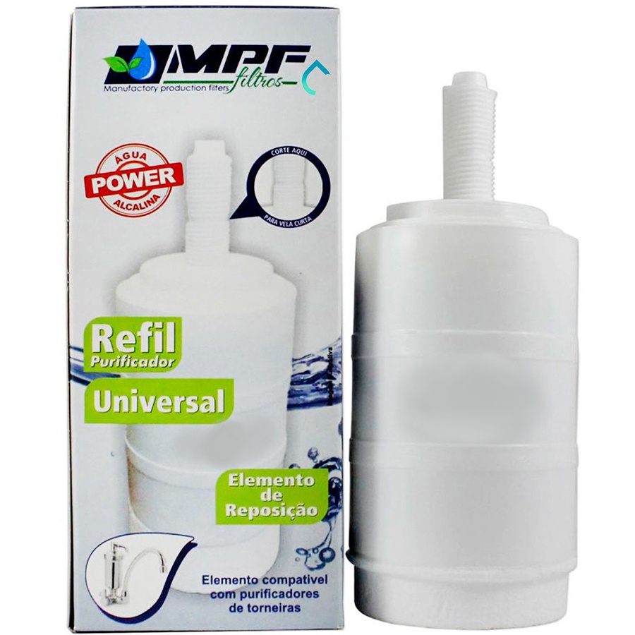 Refil Filtro Vela para Filtro de Torneiras Lorenzetti Acqua Bella Vitalle Imperatriz Delta Herc Forusi Elen SAP Viqua Whilcla