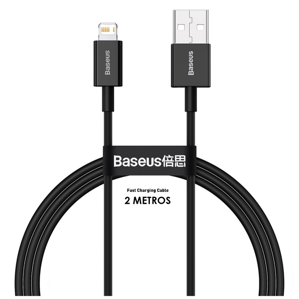 Cabo Usb X Lightning Reforçado Baseus 2m Turbo iPhone iPad