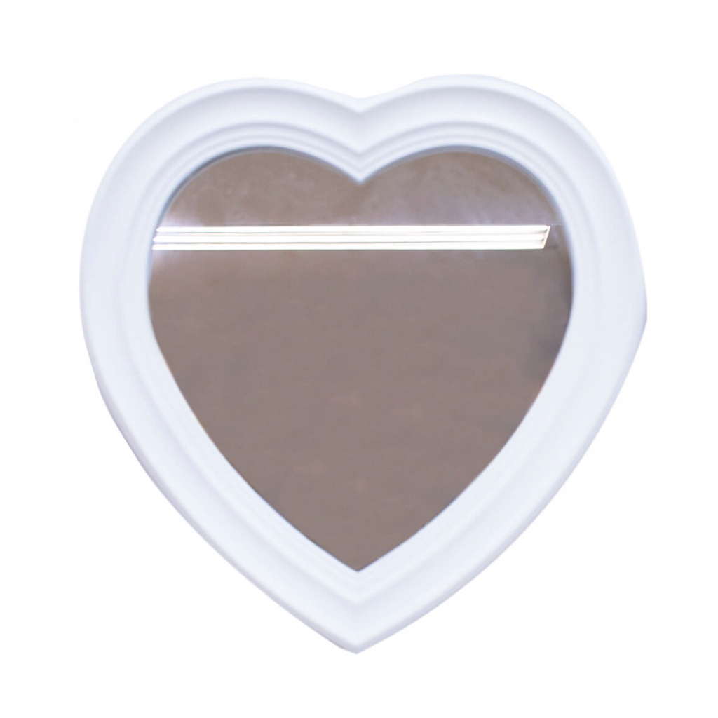 Espelho Moldurado Coração Branco 30x30cm em Oferta na Shopee