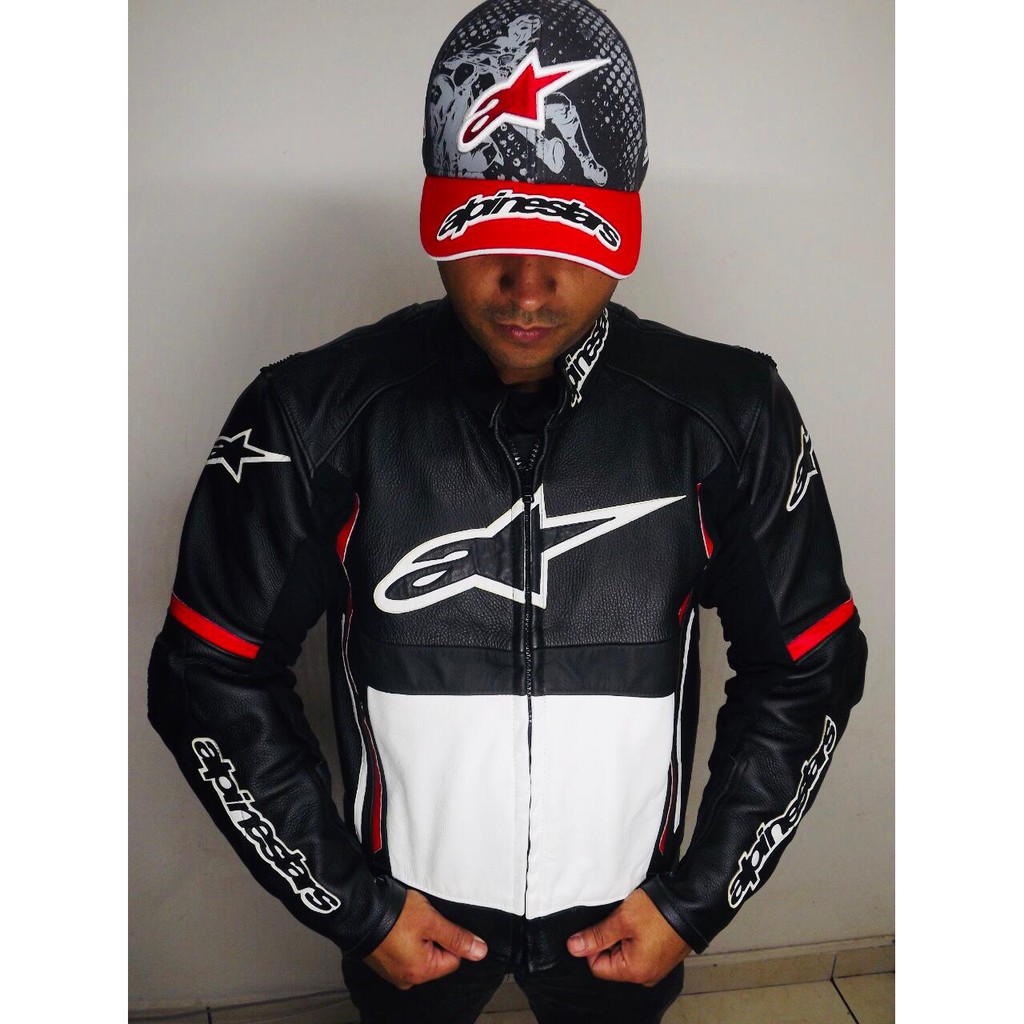 jaqueta alpinestars couro com cupim