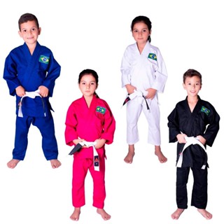 Kimono Infantil Judo Jiu Jitsu Reforçado Liso+faixa Gratis em Oferta na Shopee