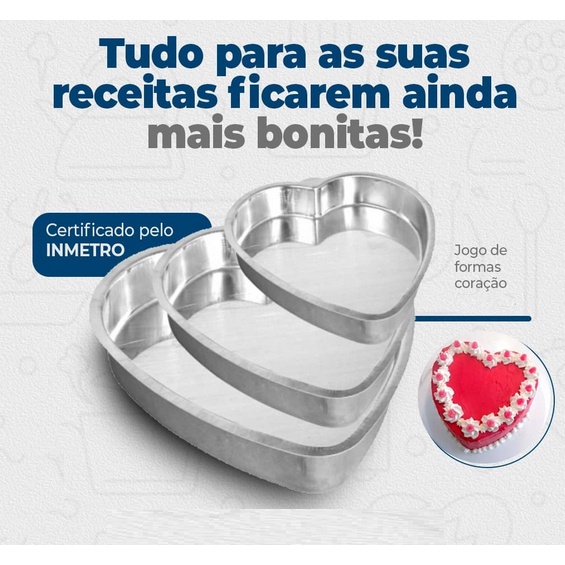KIT 3 FORMAS CORAÇÃO - DIA DAS MÃES