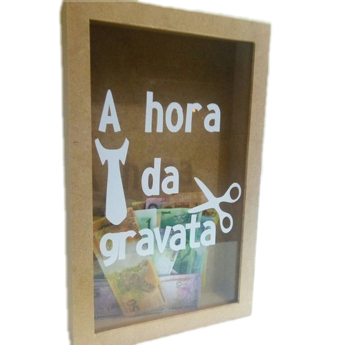 Quadro Cofre 27x17 A Hora Da Gravata Com acrílico E Adesivo