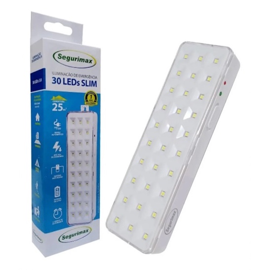 Luminária de emergência Segurimax 30 LEDS em Oferta na Shopee
