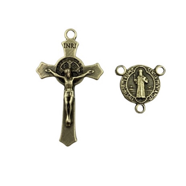 kit p/ Montagem de Terço 25 Crucifixo + 25 Entremeio São Bento