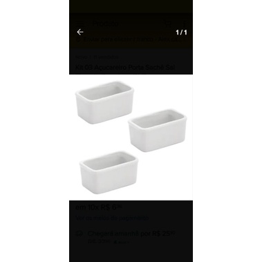 porta sache em porcelana  kit 3 pçs