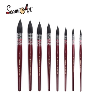 SeamiArt 1 Pç Pincel De Pintura De Náilon Vermelho Escuro Artista / Aquarela / Varnished em Oferta na Shopee