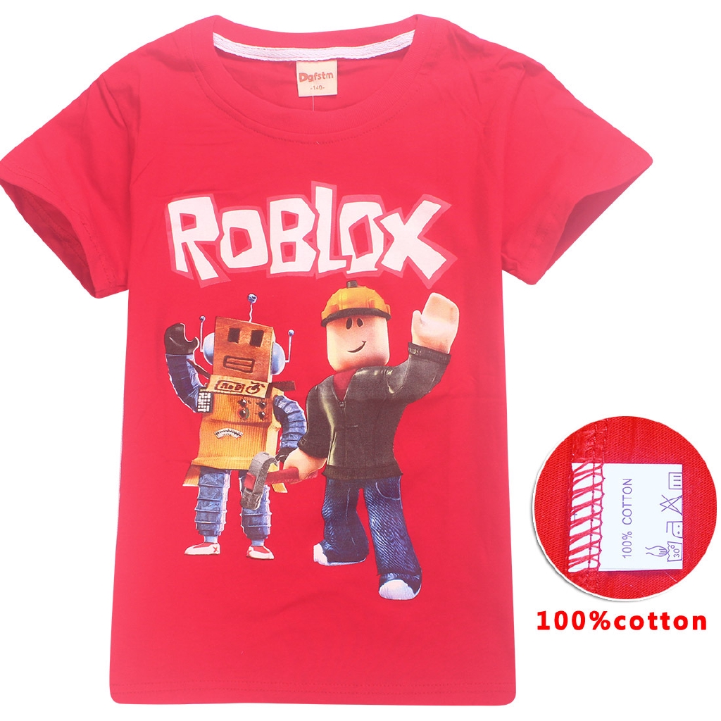 Camiseta Algodao Roblox Impresso Camisa De Manga Curta Infantil Shopee Brasil - camisa r roblox