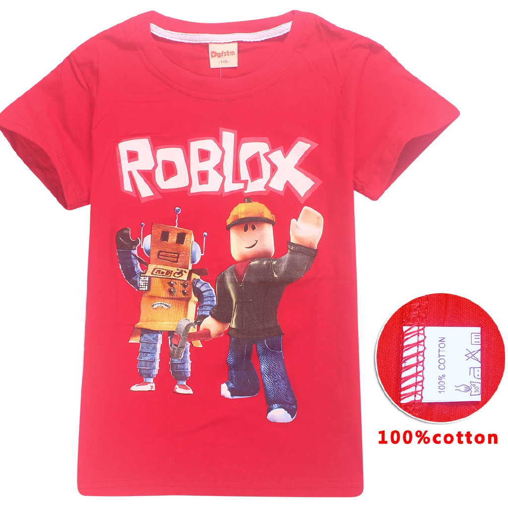 Criancas Meninos Roupas Roblox Algodao Puro Menino Dos Desenhos Animados Camiseta Mangas Curtas 6 14a Shopee Brasil - melhor camisa roblox