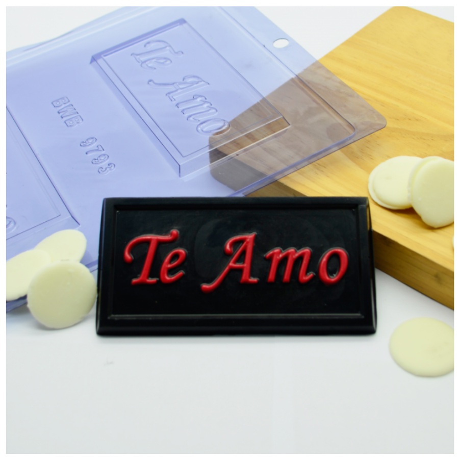 Forma de Acetato Placa Retangular Te Amo Cód. 9793 BWB - Rizzo Distribuidora em Oferta na Shopee
