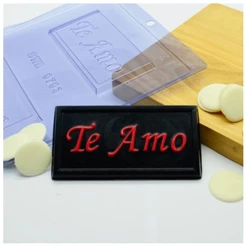 Forma de Acetato Placa Retangular Te Amo Cód. 9793 BWB - Rizzo Distribuidora
