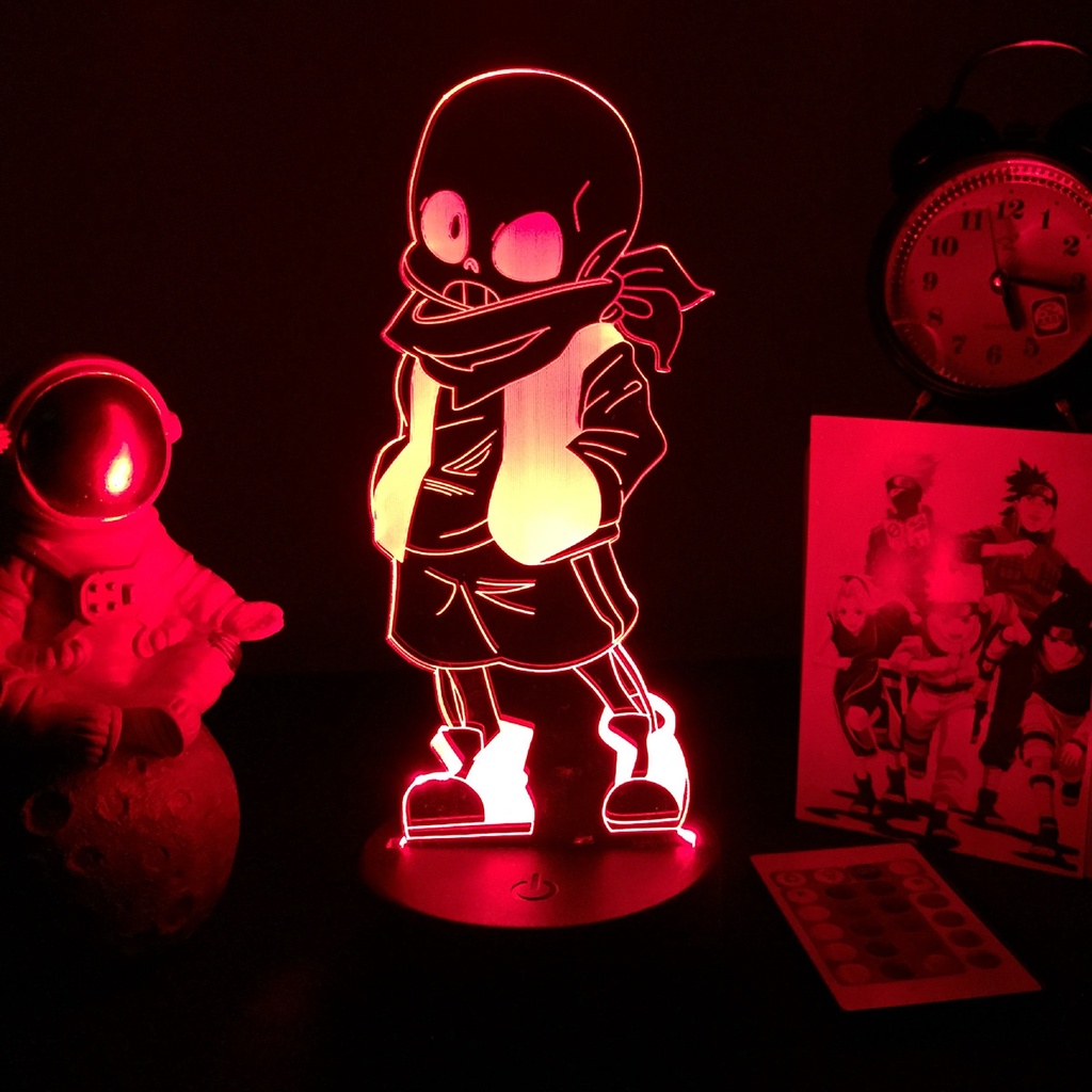 Game Undertale Sans Figure Lâmpada Led Noturna Jagermeister 16 Cores Sensor De Toque