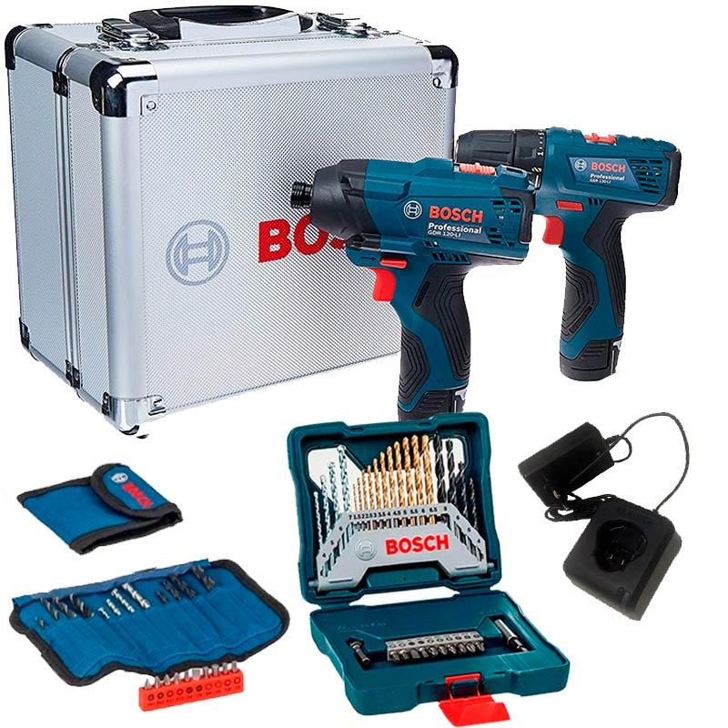 Kit Combo Furadeira GSR 120-LI + Chave de Impacto GDR 120-LI + Estojo Brocas X-Line 30 Peças BOSCH em Oferta na Shopee