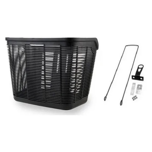 Cesta Cestinha de Plástico Quadrada para Bicicleta de Aro 24 ou 26 Prática para usar na Praia Feira Passeio Mercado