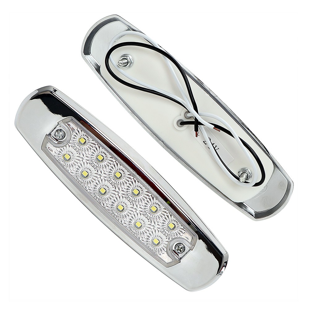 Lanterna Lateral Delimitadora Placa De LED Caminhao Bau Barcos Trailer Onibus Carreta Carretinha Jetski Vuc Reboque Universal INOX