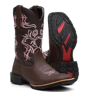 Bota Texana Feminina Floral Country