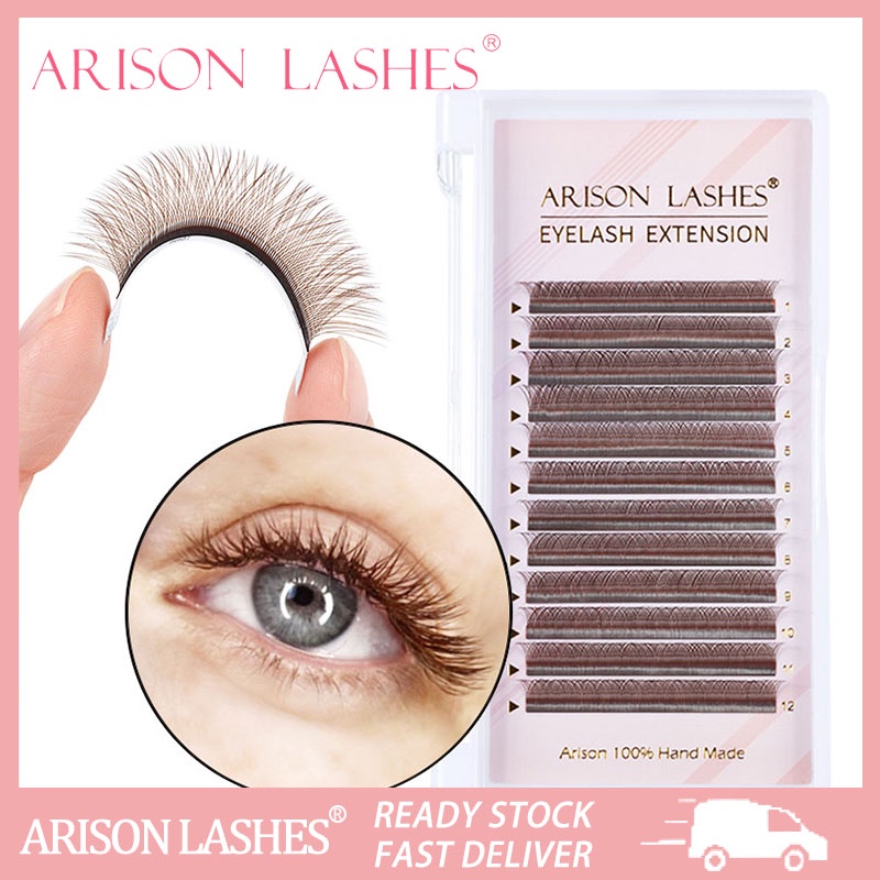 Cílios YY Preto e Marrom Volume Brasileiro Pré-fabricado Arison Lashes YY