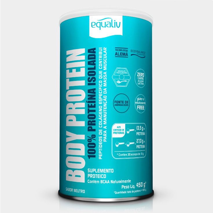 Body Protein Equaliv 100% Proteína Isolada 450g Suplemento