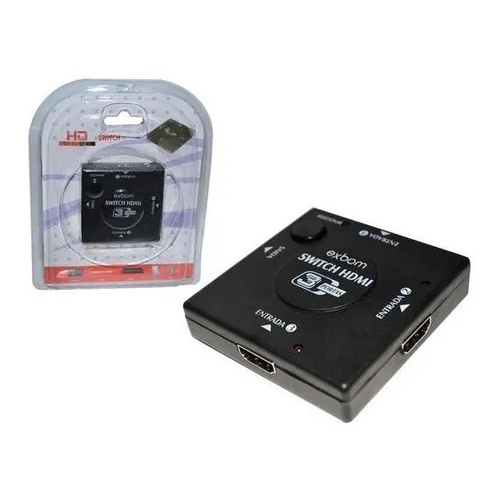 Chave Seletora Switch Hub Hdmi 3 Entradas X 1 Saida