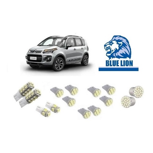 Kit 14 Lampadas Leds Pingo Teto Placa Re Citroen Aircross