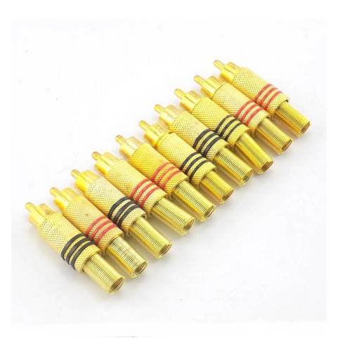 PLUG CONECTOR RCA MACHO AUDIO VIDEO SOM AUTOMOTIVO AV rec painel áudio gold metal Neutrik Rf2c-au-2