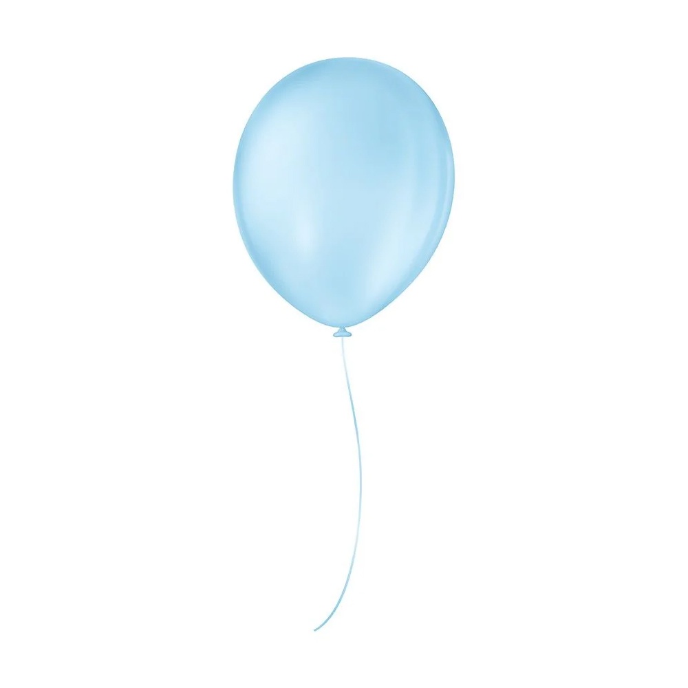 Balão de Festa Liso - 11" 28cm - Azul Baby - 50 unidades - Balões São Roque - Home & Living