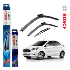 Kit 3 Palhetas Limpador Parabrisa Dianteiro + Traseiro Ford Ka 2014 á 2019 Original Bosch