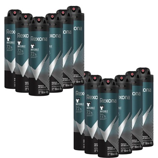 Kit 12 Desodorante Rexona Men Antitranspirante Invisible 150ml