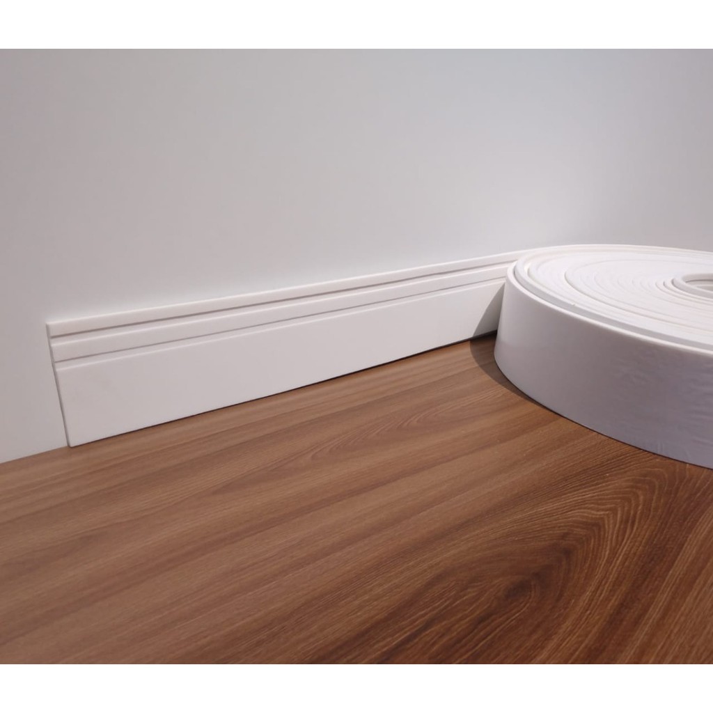 Eva Flexível 10cm 2 Metros  Rodapé Moldura Autocolante Boiserie Roda Meio