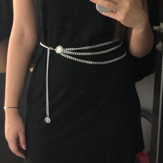 Cinto de moda feminino de luxo com corrente de metal com franjas em Oferta na Shopee