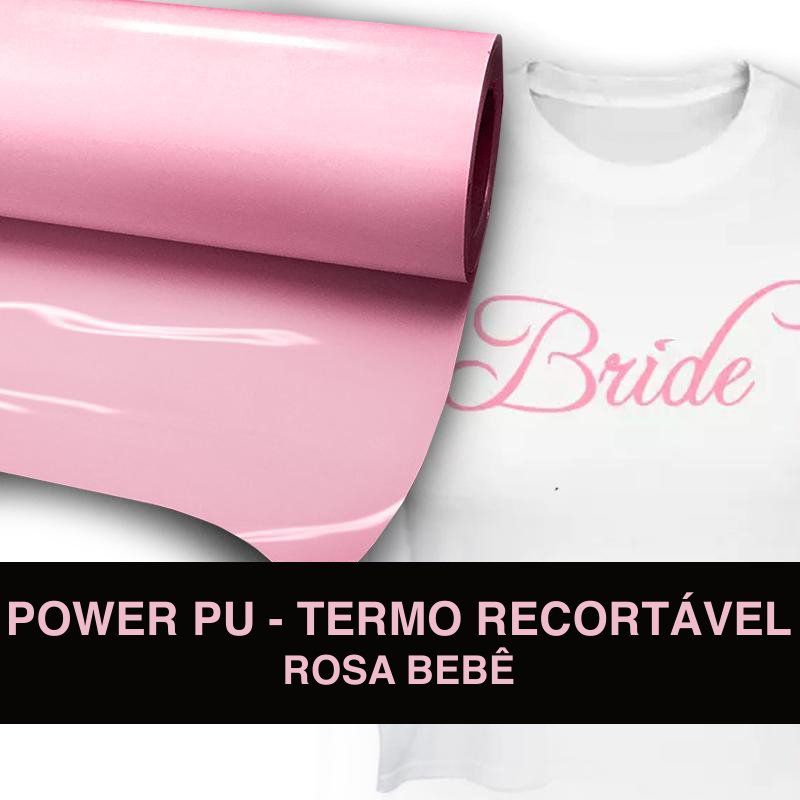 Power PU - Termocolante Recortável - Rosa - 30 cm em Oferta na Shopee