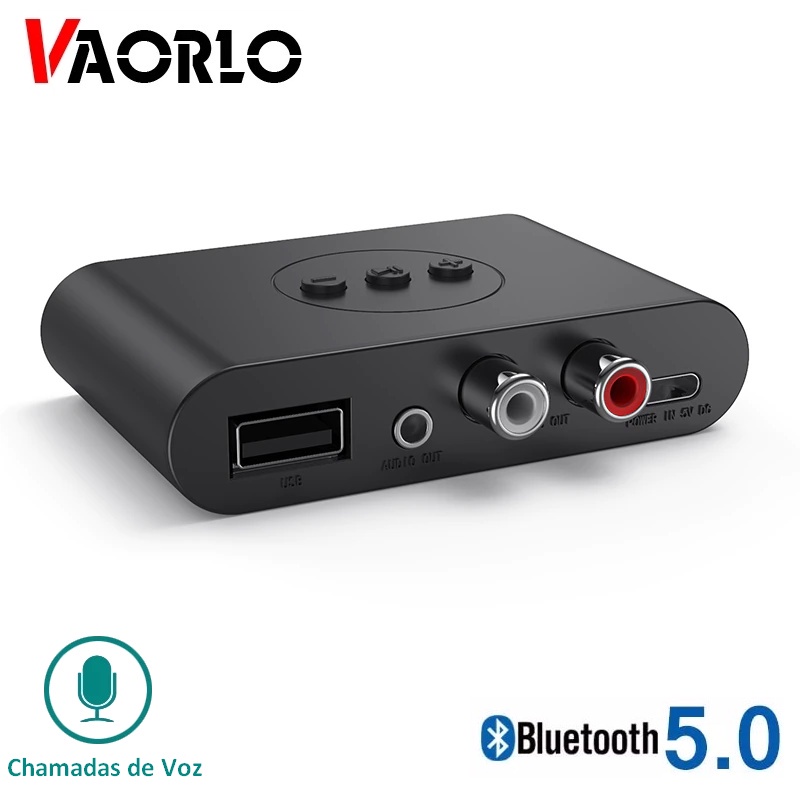 Receptor De Áudio Usb Tipo-c Bluetooth 5.0 Nfc C/ P2 E Rca