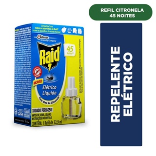 Repelente Elétrico Raid Líquido Óleo de Citronela 32,9ml Refil em Oferta na Shopee