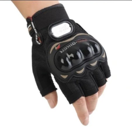 Luva de Moto Motoqueiro Motocross Preta MEIO DEDO em Oferta na Shopee
