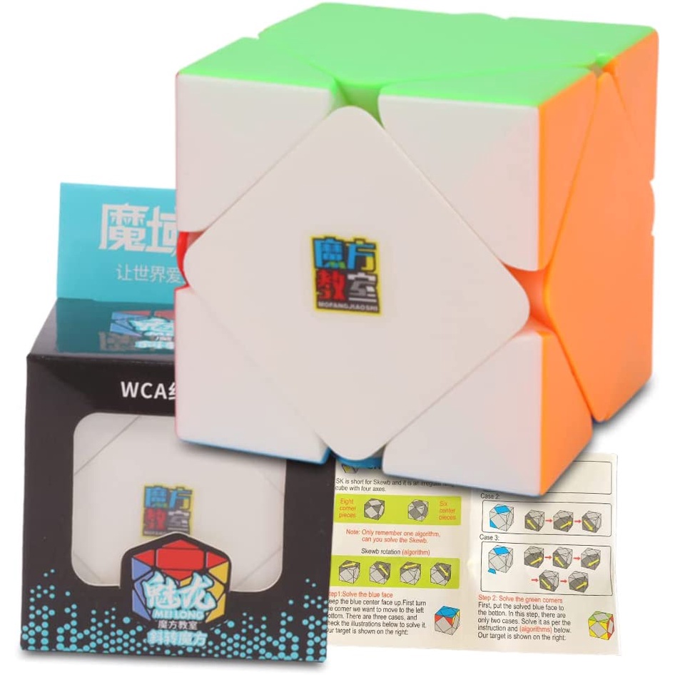MoYu MFJS Speedcube Meilong Skewb | WCA Twisty Puzzle Cube Toy + Solução Pamphlet Fidget Para Todas As Abilidades