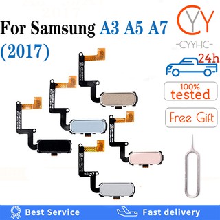 Para Samsung Galaxy A3 A5 A7 2017 A320 A520 A720 A320F A520F A720F Voltar Botão Home Scanner De Impressão Digital Sensor Voltar Chave Cabo Flex Peças De Reparo Do Telefone
