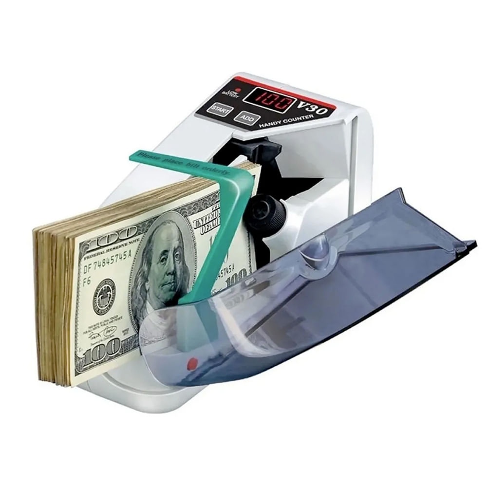 Mini Máquina Contar Contadora Notas Dinheiro Euro Dólar Real Libra Esterlina Yuan Cédulas Portátil Bivolt Loja Escritório Mercado Mercearia Bar