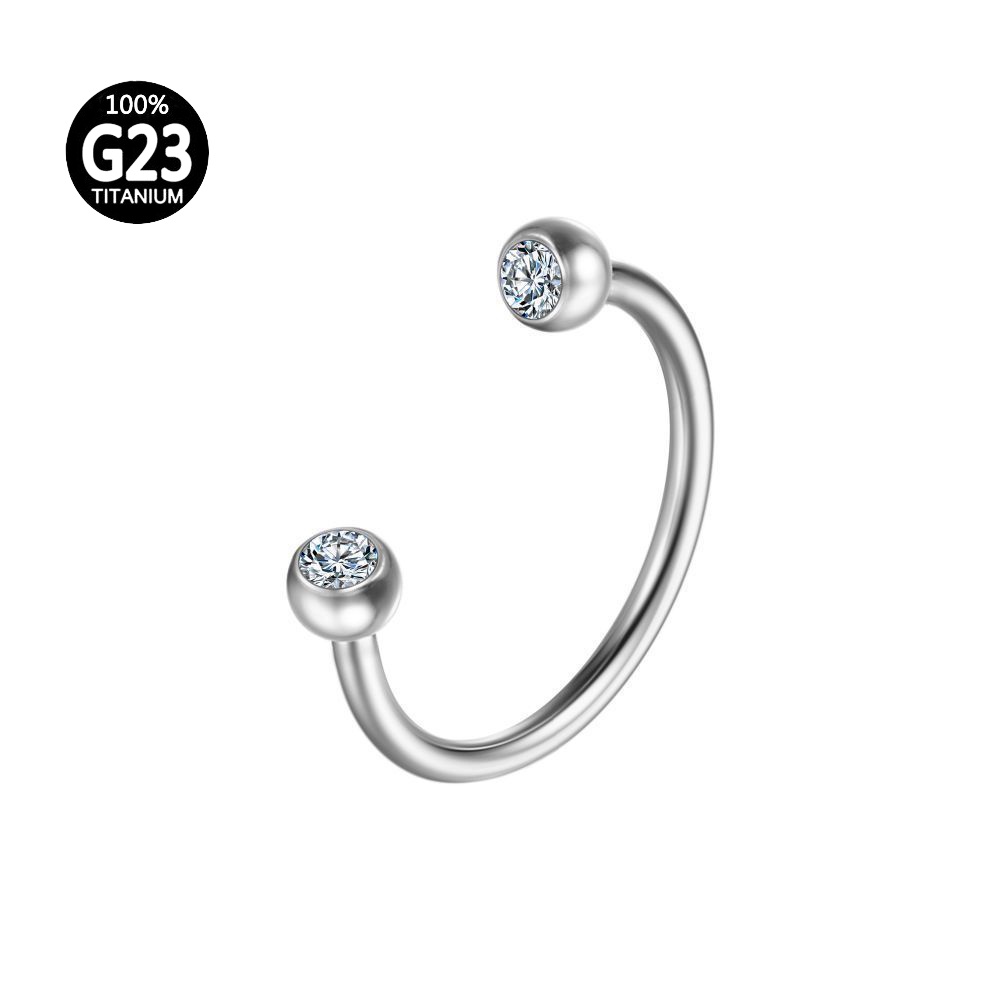 Piercing Ferradura Titânio Zircônia /Septo, Helix, Daith, Mamilo e Outros em Oferta na Shopee