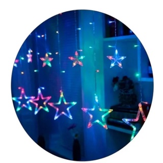 Cascata 138 Led Natal Estrela Decoração 8 Funções | Shopee Brasil