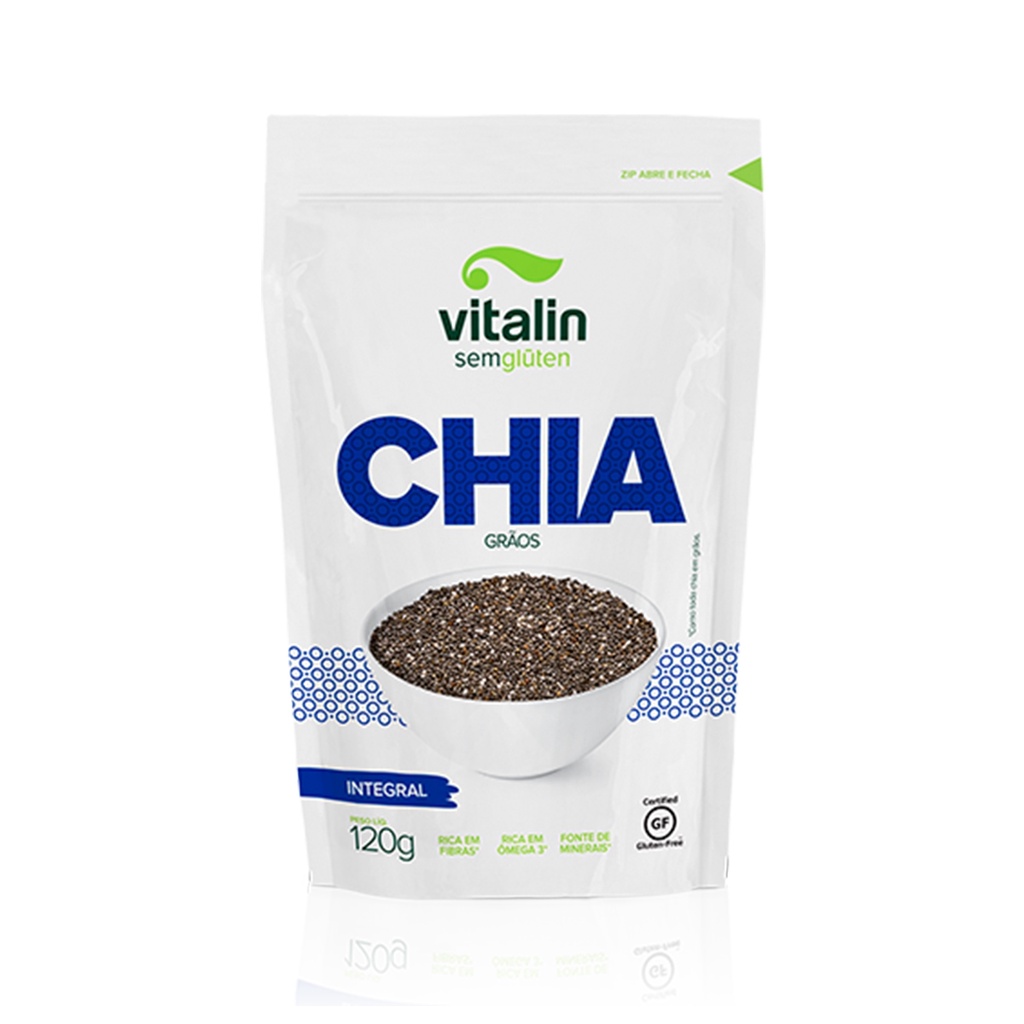 Chia em Grãos 120g - Vitalin em Oferta na Shopee
