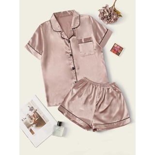 Pijama Americano em Cetim com Lycra (modelagem exclusiva)