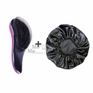 Kit De 1 Escova Mágica + 1 Touca de Cetim Cuidados com o Cabelo