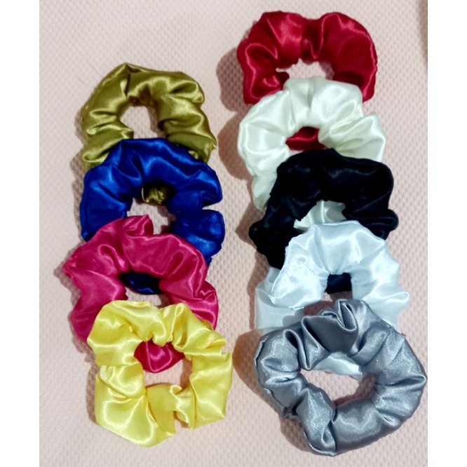 Xuxinha Buchinha Scrunchies de cetim Anti-frizz para cabelos cacheados e lisos