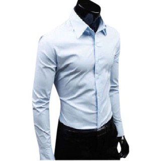 Camisa Social Masculina Manga Longa Slim Fit Casual Lisa