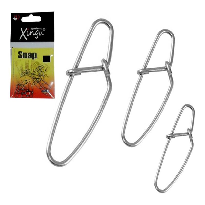 Snap Engate Rapido Pesca Xingu Aco Inox Cartela 10 Unidades - Varias Medidas