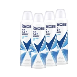 Kit 4 Desodorantes Rexona Motionsense Antitranspirante Aerossol Cotton Dry 150ml